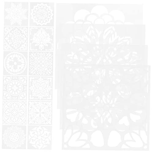 DIYEAH 16 Stück Mandala Schablonen Wiederverwendbare Malschablonen Kunststoff für Selbstgemacht Handwerk Malvorlagen für Wände und Möbel Graffiti Schablonen Kunsthandwerk Zubehör