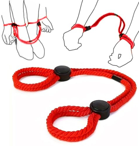 LQIOACU 1 Stück Handschellen für se xspiele, Handschellen kostüm, Handcuffs for intime, Rot