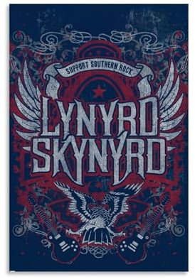 YAWRGJWRG Lynyrd Skynyrd (2) Poster, dekoratives ästhetisches Leinwandposter, Wandkunst, Dekor, Wohnzimmer, modern, Familienschlafzimmer, Musik-Filmposter, 30 x 45 cm, ungerahmter Stil
