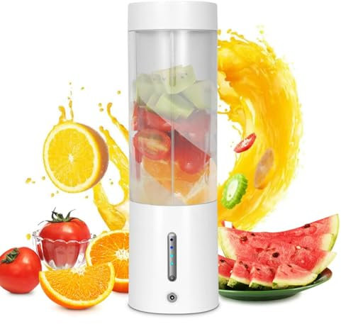 Licuadora Portátil 450 Ml, Máquinas de Exprimidores Eléctricos Recargables de USB, Taza de Exprimidor de Auto Limpieza, Extractor de Jugo Compacto para Naranja, Limón, Limas,