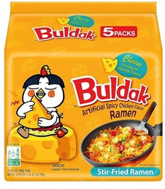Hot Chicken Cheese Flavour Instant Noodles (Pack of 40 x 140g) | Korean Spicy Ramen with Creamy Cheese Twist | Ready in Minutes | Authentic Korean Experience | Halal Certified