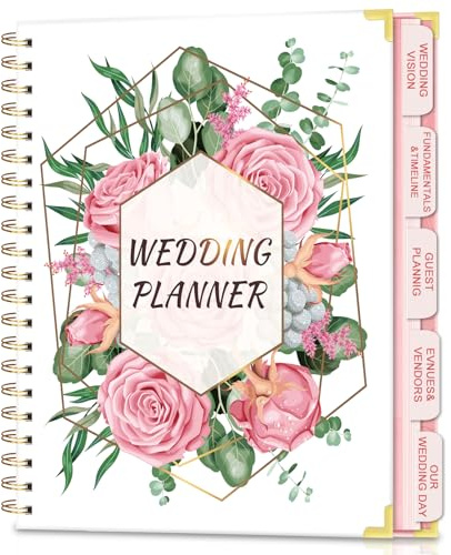 Wedding Planner Book and Organizer|wedding planner journal Includes Pockets,Checklists&Countdown,personalised Wedding Notebook For Bride,White