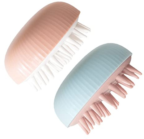 TOPPERFUN Silikon Shampoobürste zur Stimulation von Akupressurpunkten für Kopfhautmassage 2 Stück mit Erhöhter Reibung für Trockene Kopfhaut und Entspannende Haarwäsche