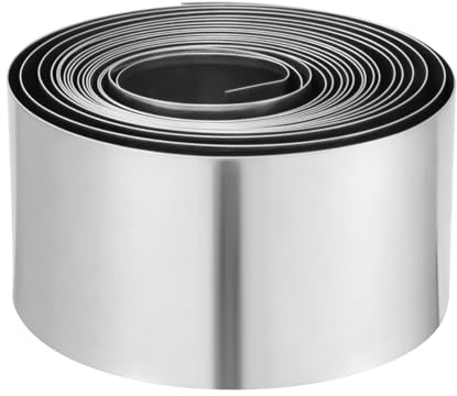 Teodute 10m Verzinktem Eisen Rasenkante, Robust Langlebig Beeteinfassung Metall, 15cm Hoch Beetumrandung, Cortenstahl Rasenkante für Garten Treppe Rasen Weg (Inklusive Handschuhe, Silber)
