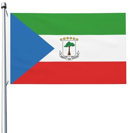Flagge von Äquatorialguinea, doppelseitig, 90 x 150 cm, leicht und farbecht, mit Knopflöchern, ideal für Partys im Freien und Gärten.