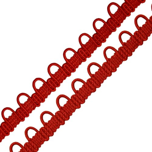 maDDma Schlaufenband 2m Knopfband Ösenband Schlingenband Schlingenborte m. elastischen Ösen 12mm