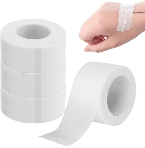 4 Rollen Medizinisches Klebeband,2,5 cm x 9,14 m Selbstklebendes | Selbstklebendes Mullband,Transparente Fixierpflaster Rolle für Wundversorgung, Sport