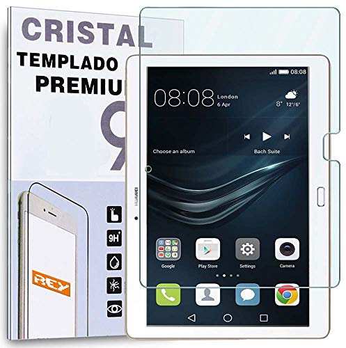 REY Protector de Pantalla para Huawei MEDIAPAD M2 10.1, Cristal Vidrio Templado Premium