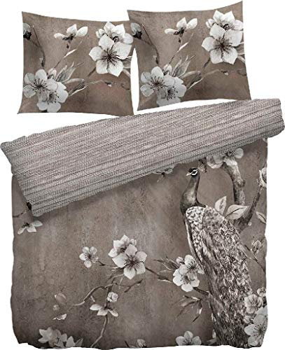 Heckett Lane Bettwäsche 100% Baumwolle Chris 135x200 (80x80) Taupe