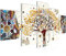 Runa Art - Tableau Gustav Klimt Arbre De Vie 200 x 100 cm 5 Parties XXL Decoration Murale Dessin Coloré 004651a
