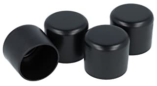 GLEITGUT 4 x Fußkappen rund Rohrkappen schwarz Stuhlkappen Endkappen für Rundrohr (32 mm)