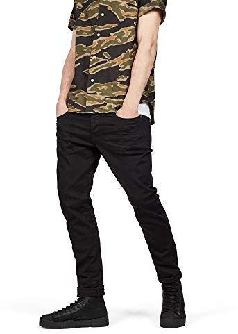 G-Star Men's 3301 Slim style Jeans, Black (rinsed 51001-8970-082), 25W / 26L