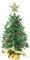 Liecho 24 Inch Tabletop Mini Christmas Tree, Miniature Pine Christmas Tree with Hanging Ornaments, Battery Operated Artificial Xmas Tree, Best DIY Christmas Decorations-Gold