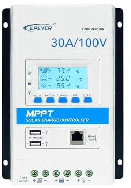EPEVER® Triron 3210N MPPT Solarladeregler Charge Controller 30A, automatische Erkennung 12/24V max. PV-Eingangsspannung 100V