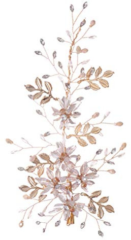 Beaupretty Fermagli per Capelli da Sposa Fermagli per Capelli con Fiore in Foglia di Metallo Perni di Strass di Cristallo per Accessori per Capelli da Sposa per La Festa Nuziale
