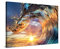 PICANOVA – Bild auf Leinwand Wellen-Sonnenuntergang 120x80cm – Leinwandbild – Premium Leinwanddruck – Wandbild Kunstdruck Auf 2cm Holz-Keilrahmen Wohnzimmer Wanddekoration – Strand