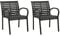vidaXL 2X Gartenstuhl Stuhl Sessel Gartenmöbel Gartenstühle Gartensessel Stühle Balkonstuhl Terrassenstuhl Stapelstuhl Stahl WPC Schwarz