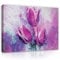 Bilder Blumen Aquarell Tulpen Modern Schlafzimmer Leinwandbilder Wandbild Kunstdruck Wandbilder Wand Bild auf Leinwand UV-Beständig Aufhängefertig (PP13482, O6 (80 x 60 cm))