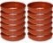 Tradineur - Pack de 12 Cazuelas redondas de barro - Aptas para vitro y horno - Ideales para guisos y asados caseros –Ø 18 cm