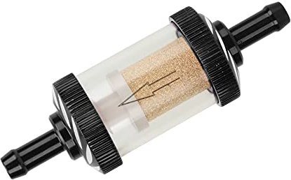 Filtro carburante per moto, filtro benzina universale per moto Resistenza al calore durevole per moto da 6 mm di diametro(Nero)