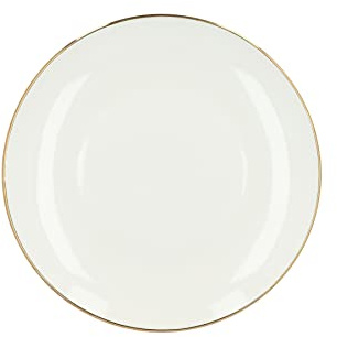 HOMLA Auro Dessertteller Porzellan 19 cm rund weiß goldrand modern stilvoll klassisch Tafelgeschirr Küchenausstattung minimalistisches Design