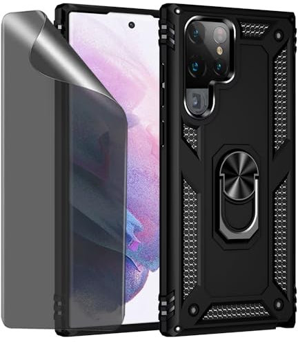 CLYDITE Hülle für Samsung Galaxy S22 Ultra Hülle Schwarz handyHülle mit Anti-Spähen Privatsphäre Schützen Folie Blickschutzfolie