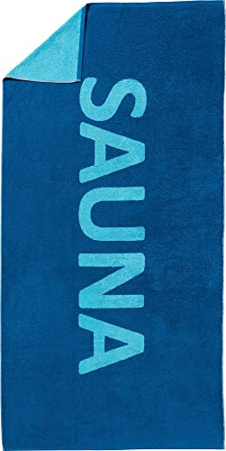 Erwin Müller Saunatuch, Liegetuch, Badetuch XXL 100% Baumwolle Größe blau-türkis Größe 90x180 cm - schnell trocknend, saugstark, mit beidseitigen Schlaufen