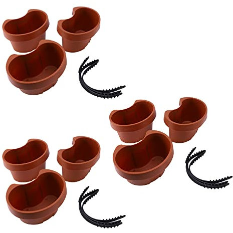 Mengmen Lot de 9 pots de fleurs uniques pour gouttière de