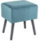 Baroni Home Pouf aus Samt, gepolsterte Bank, Hocker mit Holzbeinen 40X33X46 cm, Beige