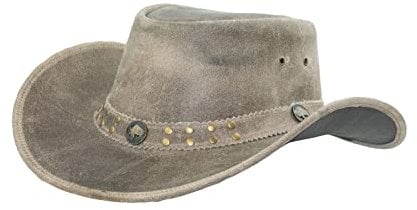 Black Jungle Yukon Lederhut, Westernhut, Australienhut, Cowboyhut (as3, Alpha, l, Charcoal)
