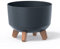 IMJ-Global Vaso per Fiori piante Tondo Gracia Regular ECO WOOD Decorativo in Plastica e 33% Legno da Interno Esterno 39x39x27 cm Nero Design Moderno 21,5 Litri