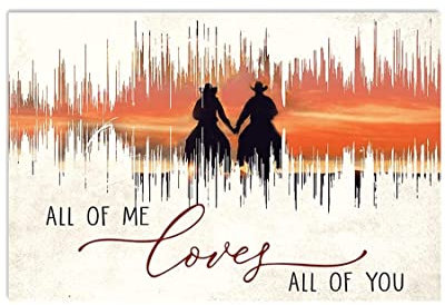 Country All of Me Loves All Love You Poster, Geschenke für Männer, Frauen, Küche, Feiern, Hof, Restaurant, Schilder, Poster, Garage, Neuheit, lustige Metallschilder, Kunst-Wanddekoration, 20,3 x 30,5
