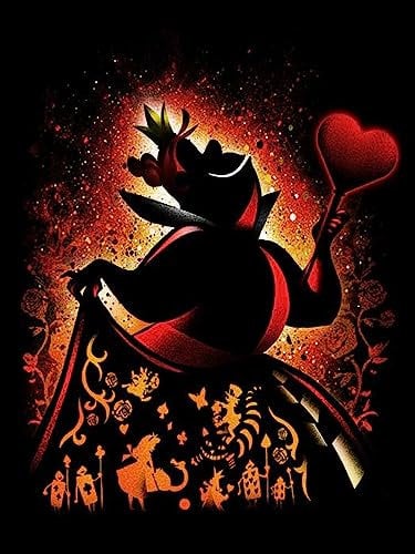 HUANNY DIY Diamond Painting Queen Hearts Diamond Art Villain, 5D Full Drill Cross Stitch Embroidery kit, Funny