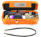 ORIA Tragbarer Tresor, Sicherheitsbox Outdoor, Sicherheitssafe mit Kombination Zahlencode, Wasserdicht Schlüsselsafe mit Drahtseil, für Strand, Camping, Reisen - Orange