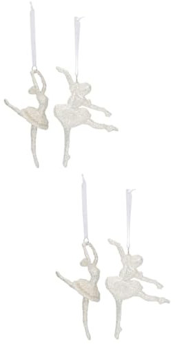 Warmhm 4 Stück Christbaumschmuck Weihnachtsdeko Zubehör Weiß Fee Plastik