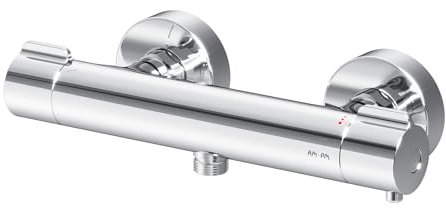 AM.PM GEM FGA40000 Thermostat de douche, mitigeur thermostatique de douche, réglage de la température, réglage du débit 38 °C, chromé