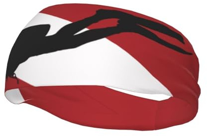 Sport Stirnbänder Damen & Herren Usa Scuba Diving Tauchflagge Stirnband Damen Multifunktionales Sport Kopftuch Dünne Dehnbares Sport-Stirnband, Für Sport, Herbst, 54-60cm