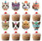 Party Go 32PCS Cat Cupcake Toppers Kitten Pet Cupcake Picks Cats Face Cake Toppers Kitten Pet Theme Cake Decorations Toothpicks for Pet Cat Themed Birthday Party Cake Decor Favors Supplies