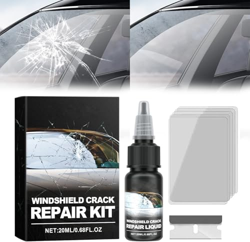 Kaezuy Windschutzscheibe Reparaturset, Glasreparaturflüssigkeit, 2024 Neu Windshield Crack Repair Kit, Glas Reparatur Flüssigkeit, Steinschlag Reparaturset für Auto Glas Risse Zielscheibe