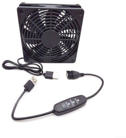 Ventilador USB de 120 mm con controlador de velocidad, apto para discos duros y módems (ventilador individual)