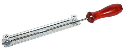 Aramox Kettensägenfeile .325 Halter für Kettensägenschärfer, Feilen- und Feilsets mit Holzgriff Zum Schnellen Schärfen, 4,0 Mm/4,8 Mm/5,5 Mm, Einfache Arbeit (Holzgriff+Halterung+Feile/4,0 mm)