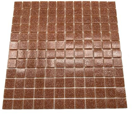 Malla acrilica de gresite color marrón, 2,5x2,5cm, mallas de 30x30