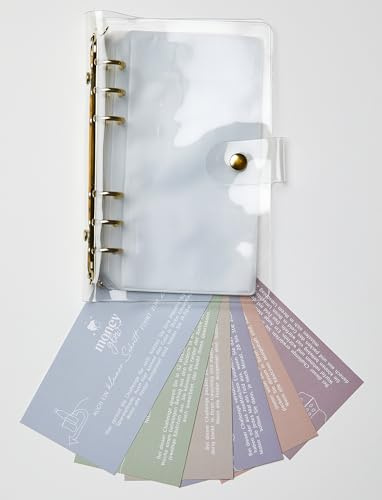 Moneyglow® Sparchallenges Bundle I 6 Karten I Binder transparent gold A6 I 6 Geldumschläge I Set Nr. 1 I Geld sparen I Budgetierung I 1€ I 52 Wochen I 10 € I Kleingeld I Pfand I Würfelspiel
