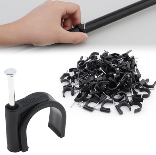 PNXKTXO 100pcs 3/4inch Half Clamps J-Hook with Nail for PEX Tubing Pipe Support, Nail in Cable Clips Pex Clamps Fittings