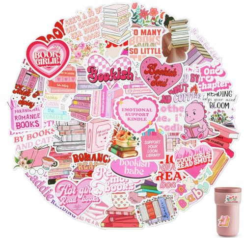 100 Stück Kindle Sticker Rosa, Selbstklebende Bookish, Wasserfester Kawaii, Handy Rückseite Hülle Für Mädchen, Cute Set Für Skateboard/Kindle/Laptop/Koffer/Helm