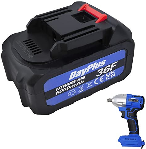 Batteria al litio da 21 V 6,0 Ah per avvitatore a percussione senza fili, batteria ricaricabile agli ioni di litio ad alta capacità di 6000 mAh, compatibile con avvitatore a percussione brushless 1/2,