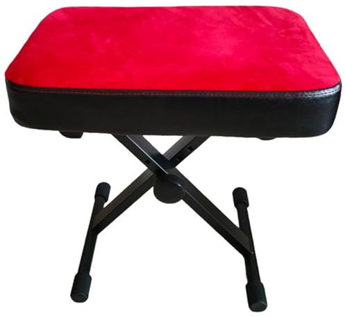 Klavierbank, Keyboardbank, X-Style-Klavierhocker, gepolstert, perfekt für den Einsatz zu Hause/auf der Bühne, kompakte, zusammenklappbare Keyboardbank (rot)
