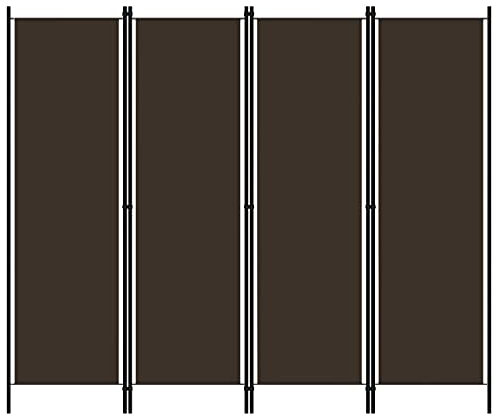 Myheimly 4-TLG. Raumteiler Klappbar Freistehend Trennwand Paravent Umkleide Sichtschutz Spanische Wand Raumtrenner Braun 200x180 cm