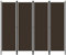 Myheimly 4-TLG. Raumteiler Klappbar Freistehend Trennwand Paravent Umkleide Sichtschutz Spanische Wand Raumtrenner Braun 200x180 cm