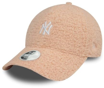 New Era MLB Cap New York Yankees Frau Mädchen flauschig verstellbar warm Teamlogo rosa - One-Size